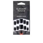 Elegant Touch Core Colour Unghie Con Colla Squoval Midnight Black