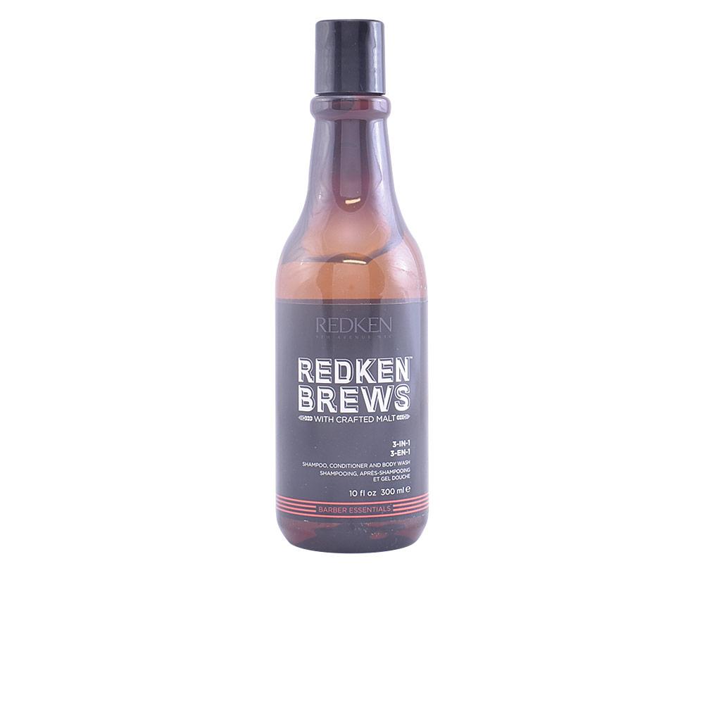 DP99286NE Redken Brews Redken Brews 3 In 1 Shampoo Balsamo E Gel Doccia Per Uomini Pulizia Totale - immagine 1